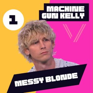 machine gun kelly hair style messy blonde