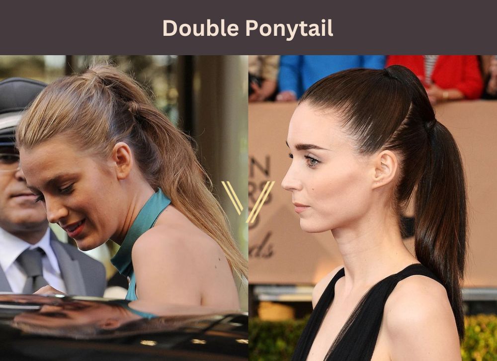 double ponytail hairstyle for women with thinning hair