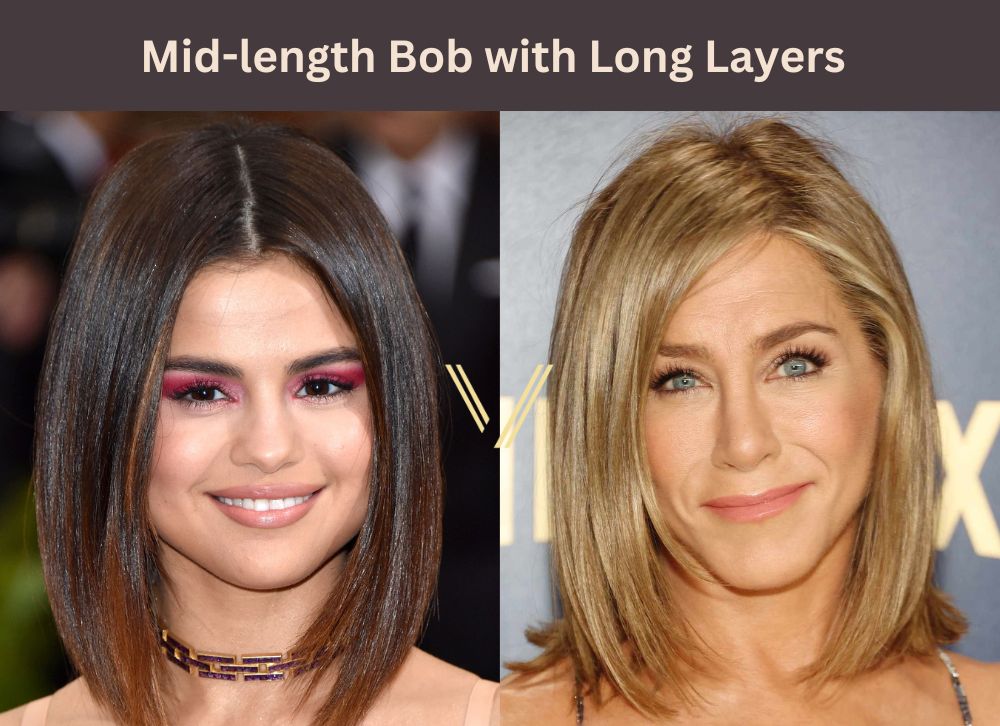 mid length bob with long layers hairstyle for women with thinning hair